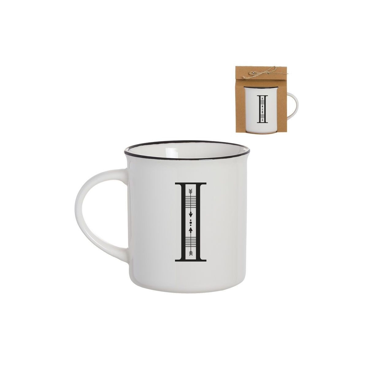 Mug vintage letra i 475ml