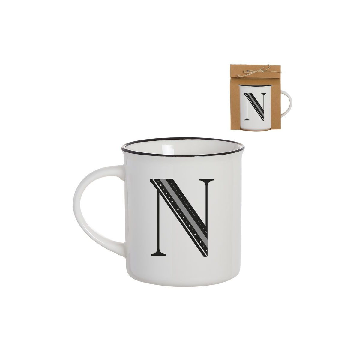 Mug vintage letra n 475ml