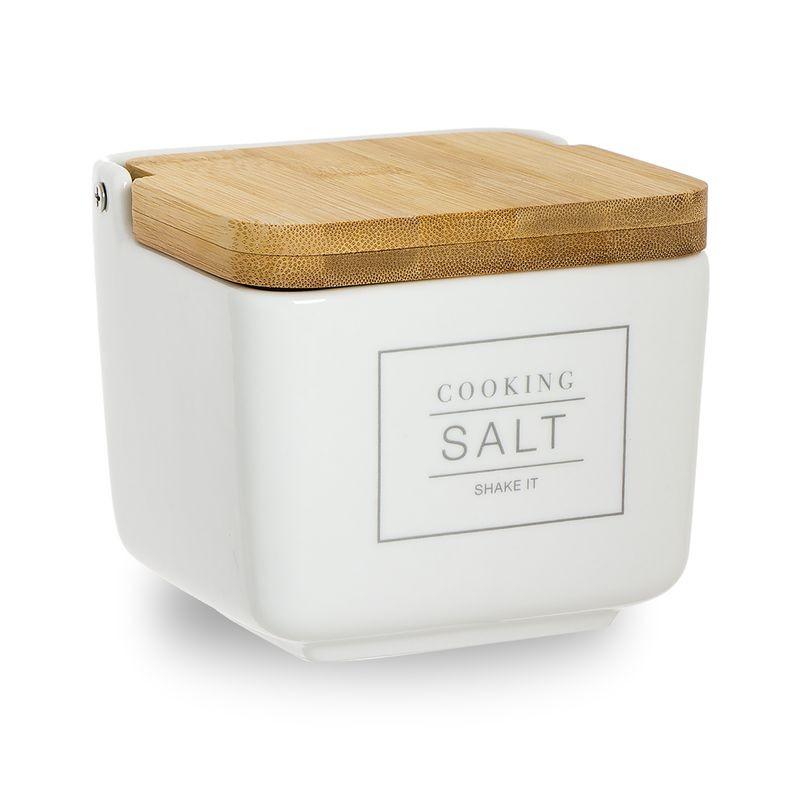 Salero tapa bambu essential blanco