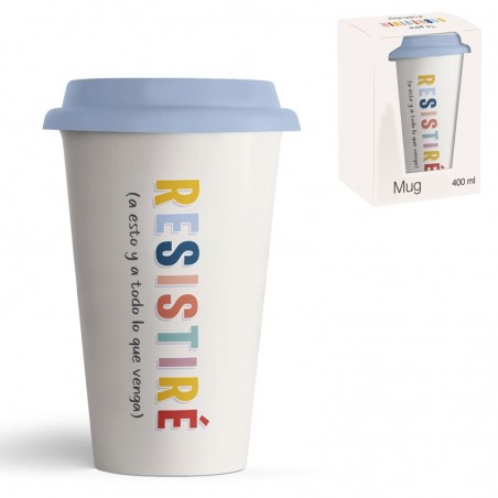 Mug 400ml tapa silicona resistire