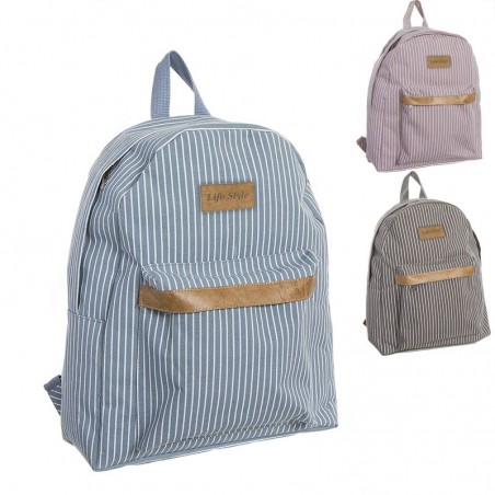 Mochila de tela con rayas Estilo y comodidad para el día a día