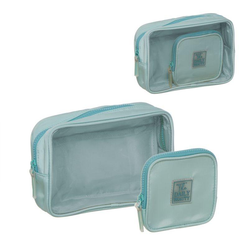 Conjunto de 2 neceseres verde agua