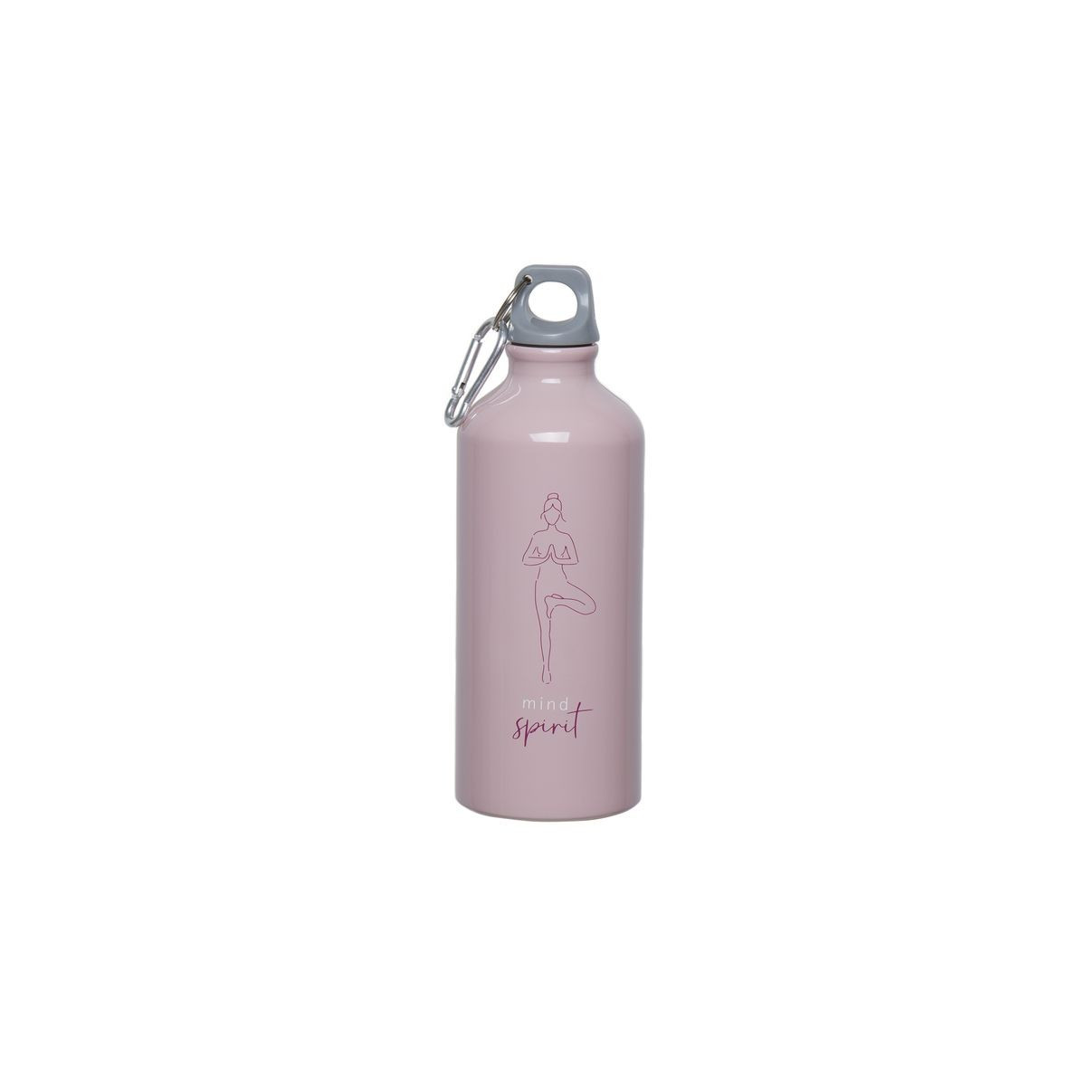 Botella aluminio 600ml yoga rosa