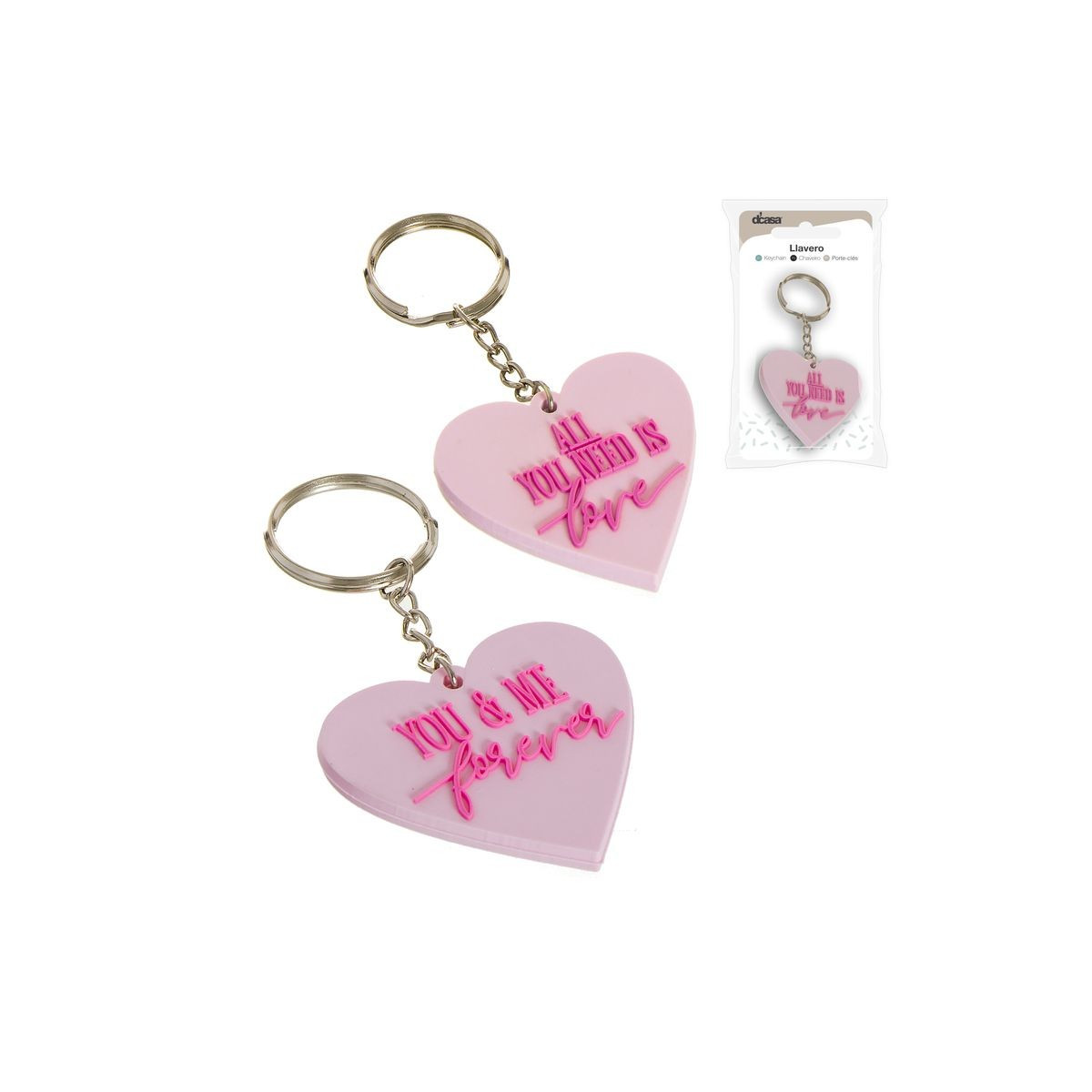 Llavero te quiero corazón rosa