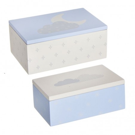 Set de Cajas de Madera Infantiles Diseño Dulce de Nubes