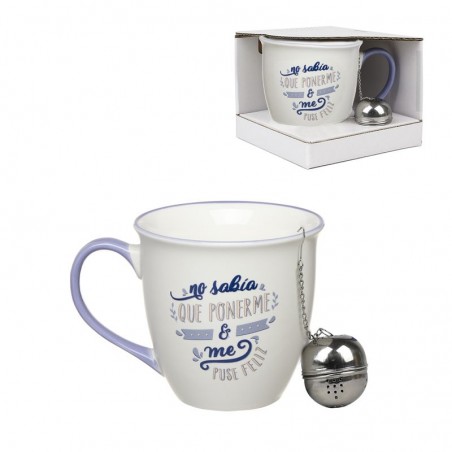 Mug Con Filtro Para Te 510ml Me Puse Feliz