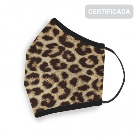 Mascarilla higienica reutilizable adulto leopardo