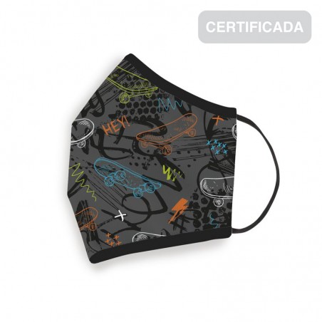 Mascarilla Higienica Reutilizable Infantil 6 9 Años Skates