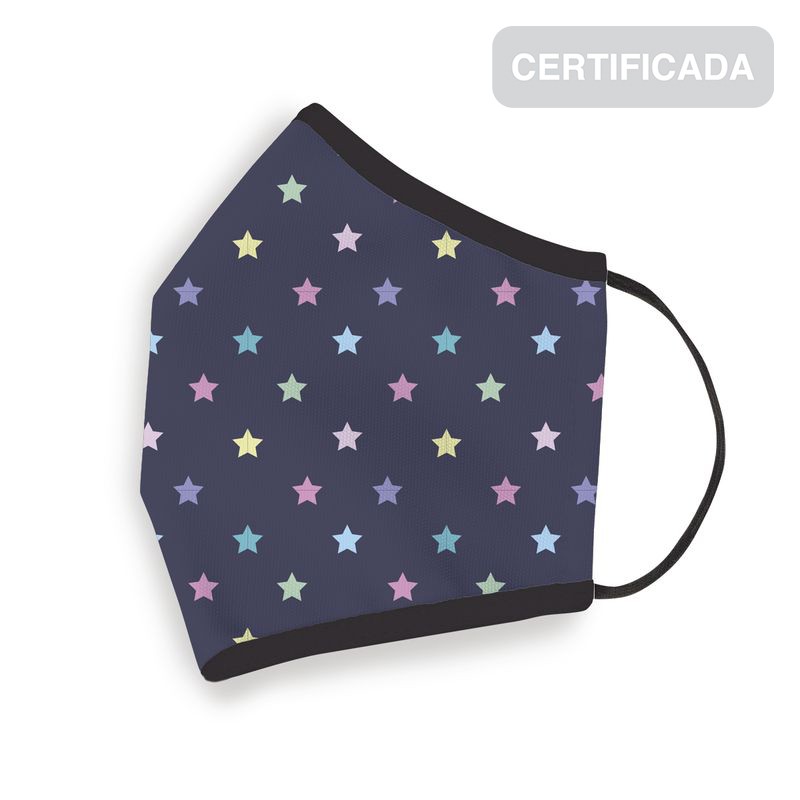 Mascarilla higienica reutilizable infantil 10 12 años estrellas