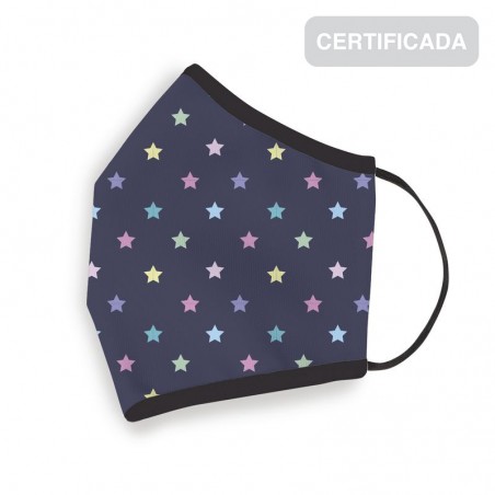 Mascarilla higienica reutilizable infantil 10 12 años estrellas