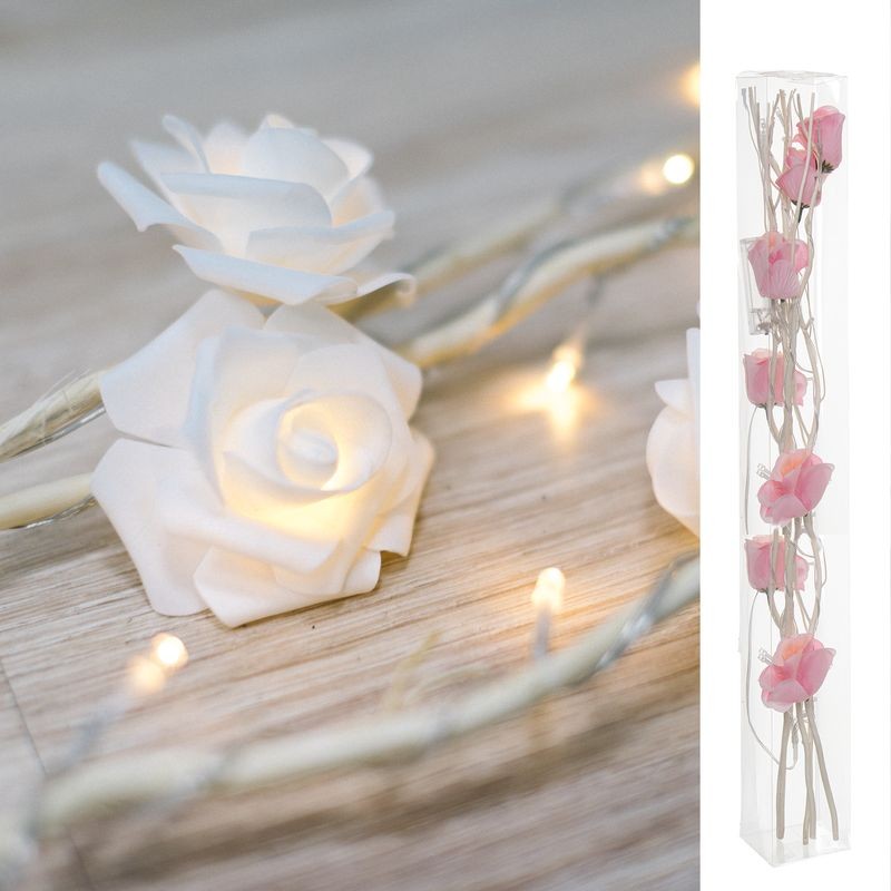 Ramas 30 Leds 120cm Flores Rosa 3xaa Ramas 30 Leds 120cm Flores Rosa 3xaa