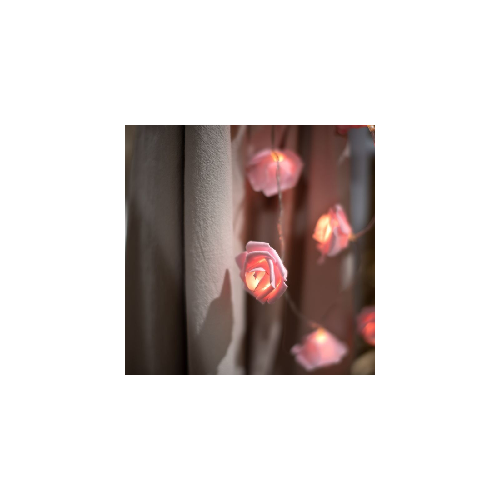 Guirnalda 20 leds flores rosa 3xaa