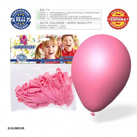Pack Globo Rosa 9r 30 Unidades