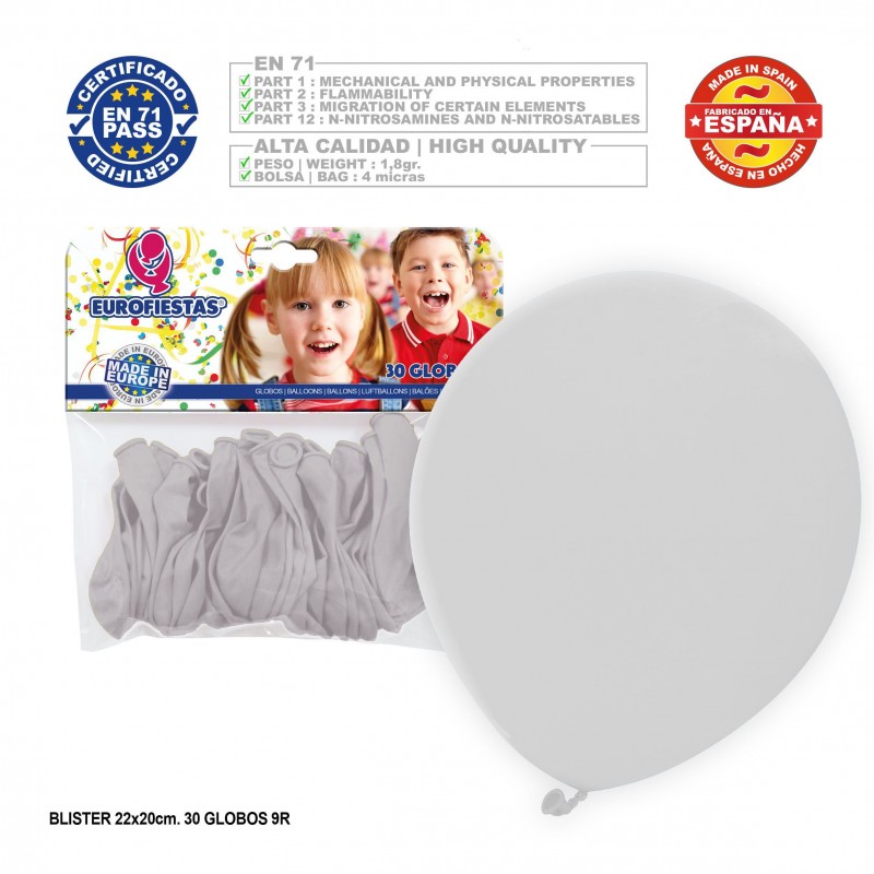Pack Globo Blanco 9r 30 Unidades Pack Globo Blanco 9r 30 Unidades