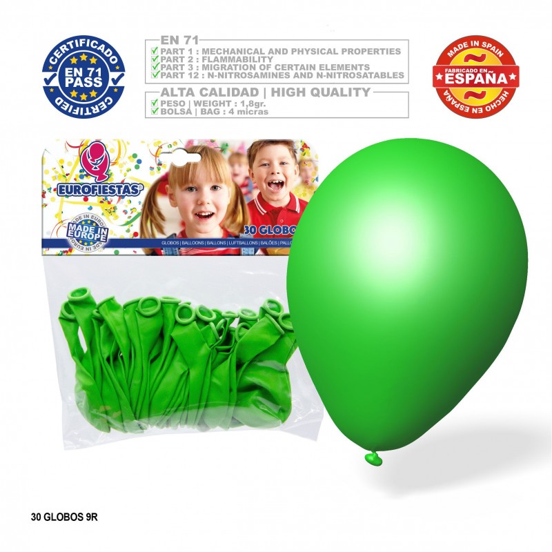 Pack Globos Verde 30u Pack Globos Verde 30u