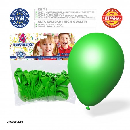 Pack globos verde 30u