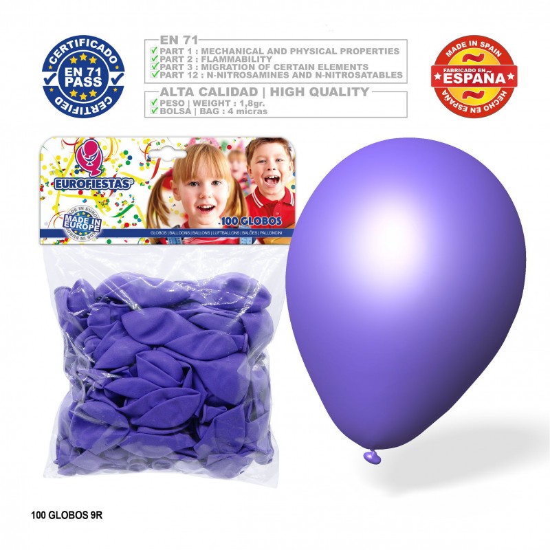 Pack globos lila 100u