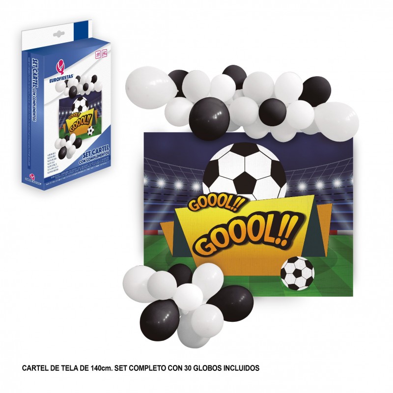 Cartel De Tela Con Globos Futbol Cartel De Tela Con Globos Futbol