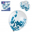 Pack Globos Latex Con Confeti 4 Azul