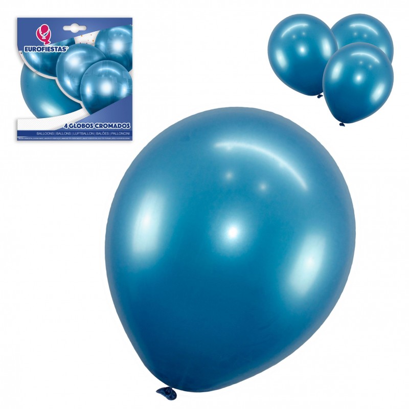 Pack Globo Cromado 4 Azul Pack Globo Cromado 4 Azul