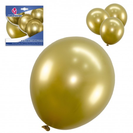 Pack globo cromado 4 oro