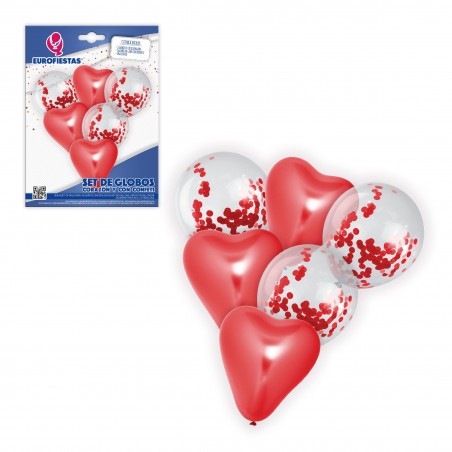 Ramo Globos Cromo Corazon Rojo