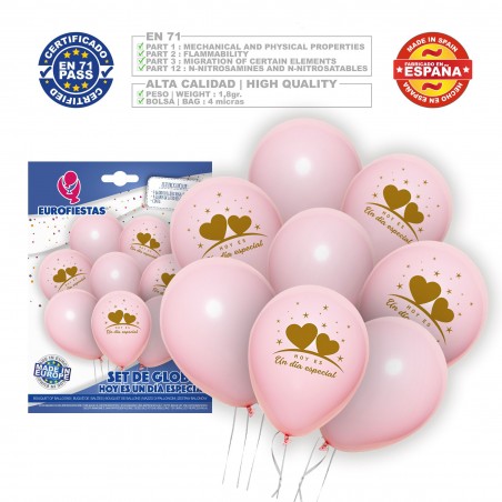 Set Globos Dia Especial Rosa