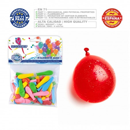Pack Globo Colores Surtidos De Agua 75 Unidades
