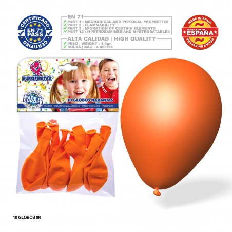 Pack globo naranja 9r 10 unidades