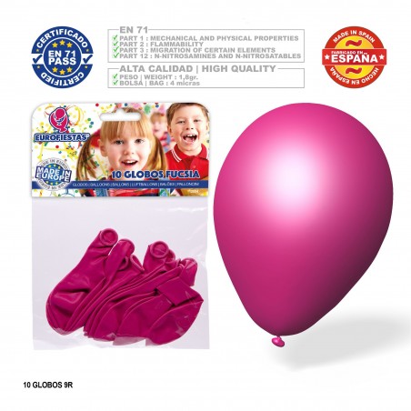 Pack Globo Fucsia 9r 10 Unidades