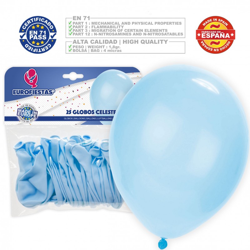 Pack Globos Pastel 30cm Celeste 25 Pack Globos Pastel 30cm Celeste 25