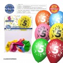 Pack Globo Colores Surtidos 9r Número 5 Impreso 6 Unidades