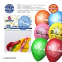 Pack Globo Colores Surtidos 9r Feliz Jubilación Impreso 6 Unidades