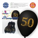 Pack globos 50 años 6 negro