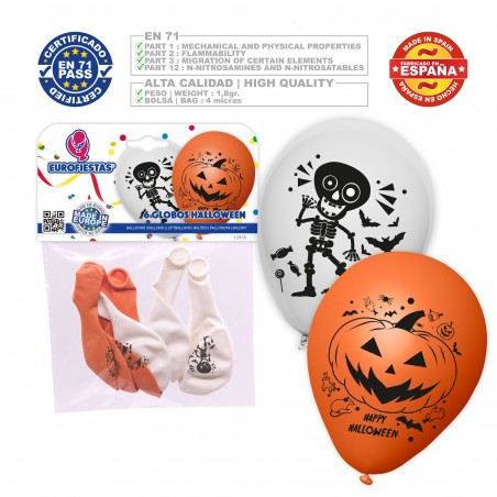 Pack Globos Halloween Esqueleto Calabaza 6