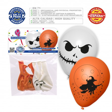 Pack Globos Halloween Cara Bruja 6