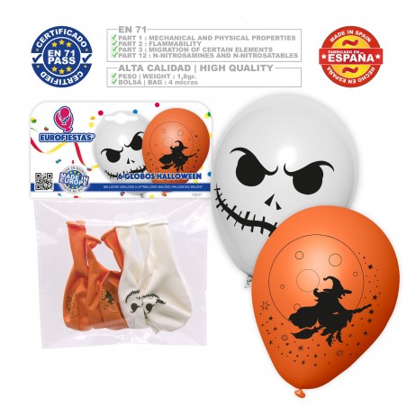 Pack globos halloween cara bruja 6