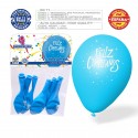 Pack Globos Feliz Cumpleaños 6 Celeste