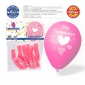Pack Globos Feliz Cumpleaños 6 Rosa