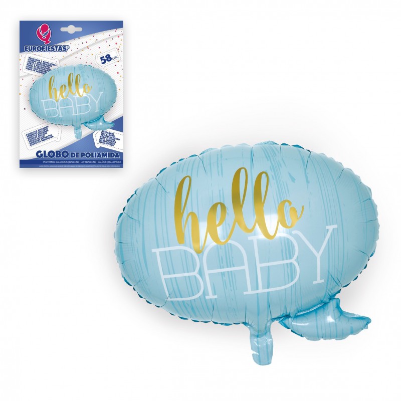Globo foil hello baby azul 58x54cm Globo foil hello baby azul 58x54cm
