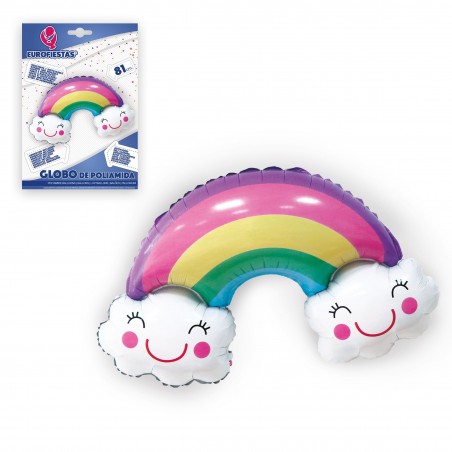 Globo Foil Arco Iris Nubes 81x55cm