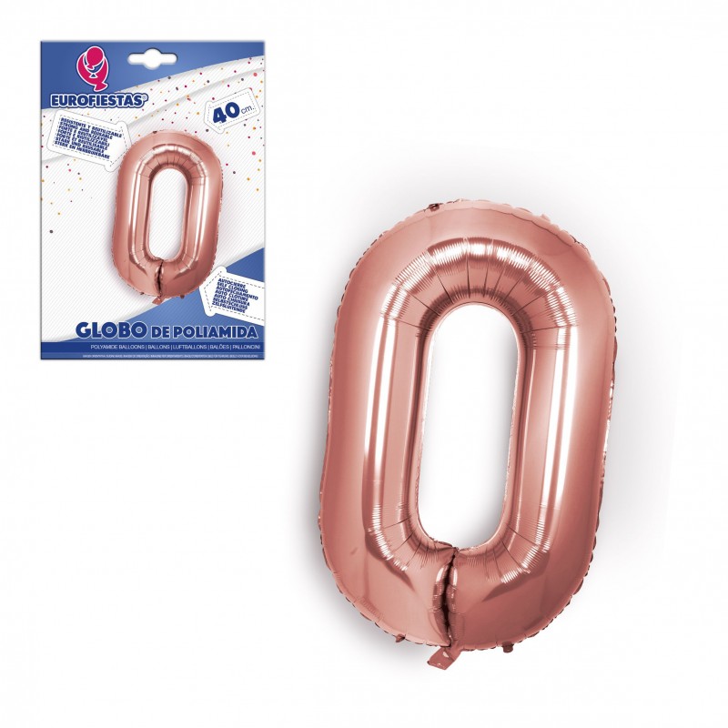 Globo Poliamida Oro Rosa 40cm 0 Globo Poliamida Oro Rosa 40cm 0