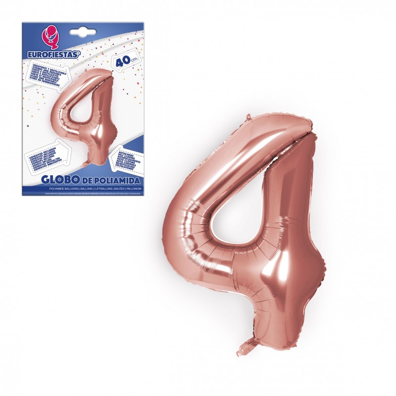 Globo Poliamida Oro Rosa 40cm 4 Globo Poliamida Oro Rosa 40cm 4