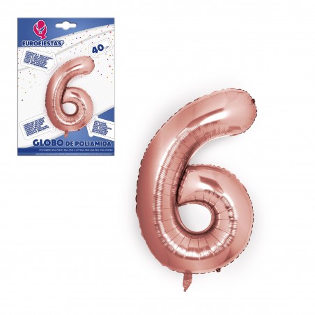 Globo Poliamida Oro Rosa 40cm 6