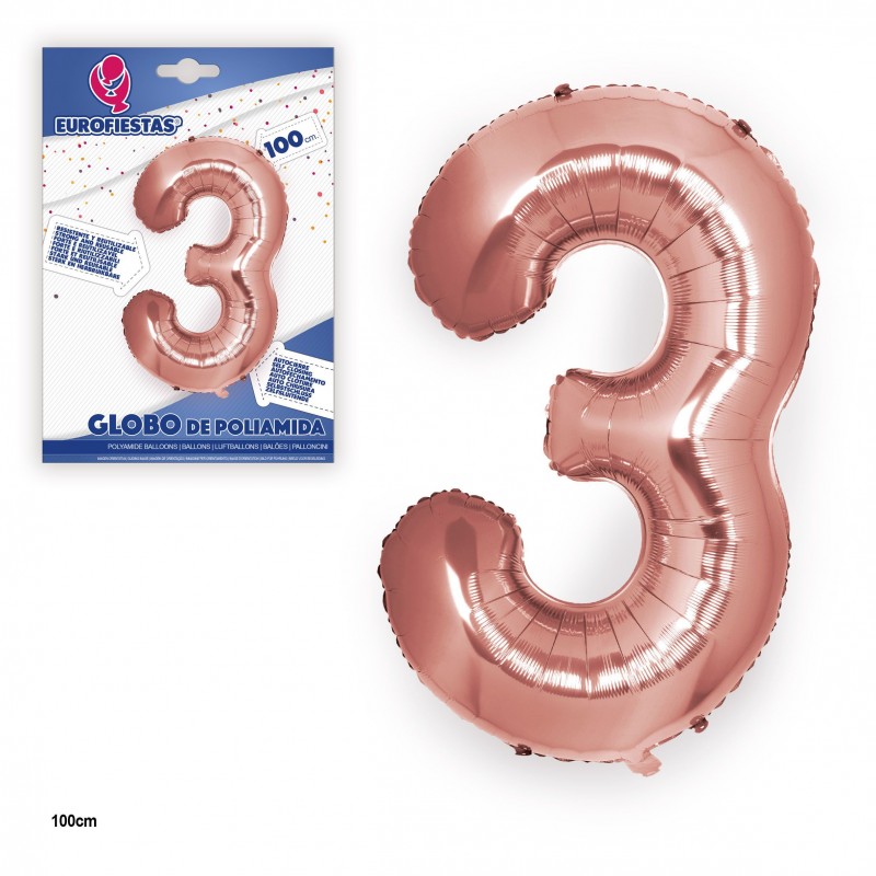 Globo poliamida oro rosa 1m n 3