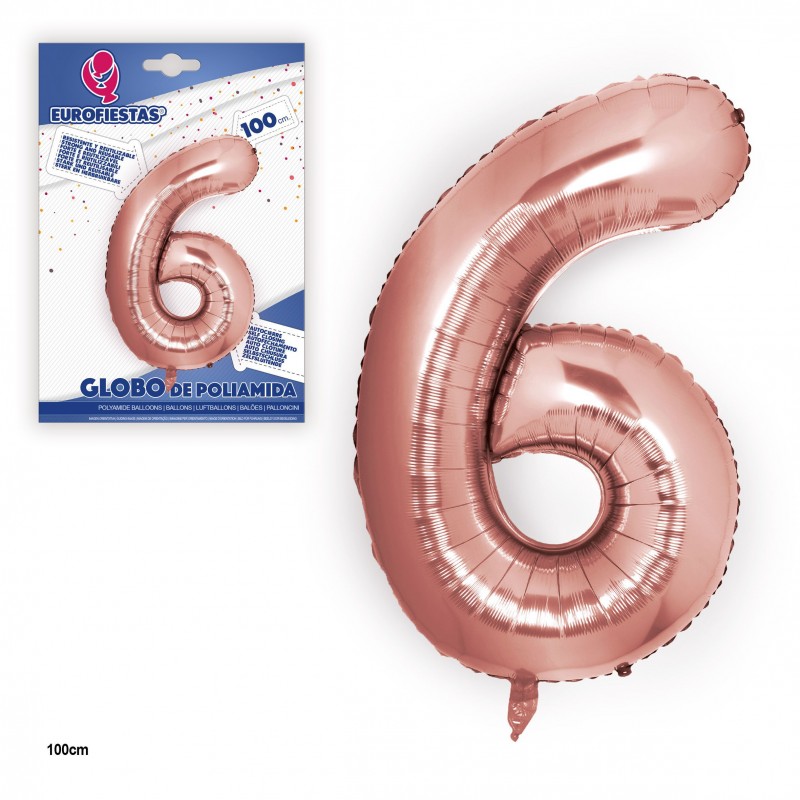 Globo poliamida oro rosa 1m n 6