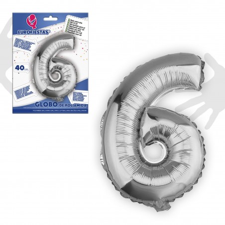 Globo Poliamida 6 Plata 40cm