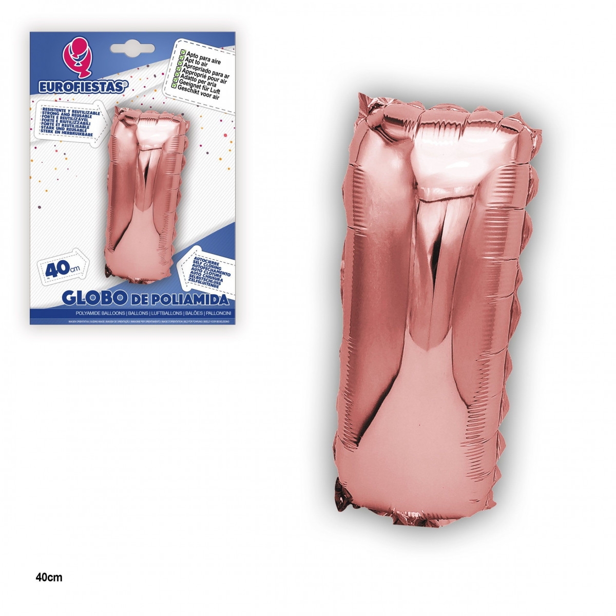 Globo poliamida oro rosa 40cm i