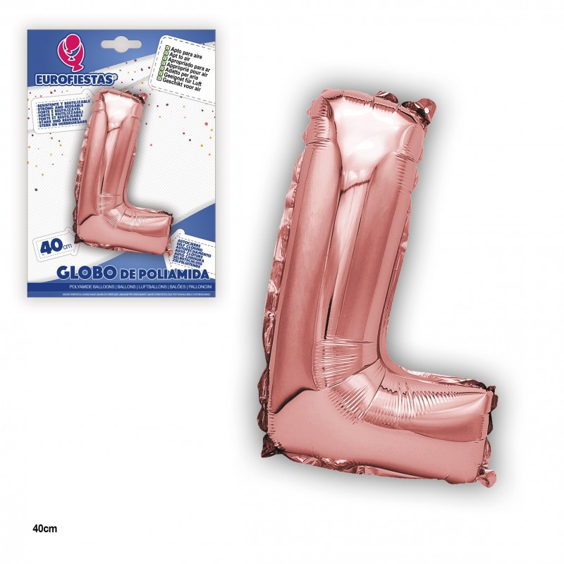 Globo Poliamida Oro Rosa 40cm L Globo Poliamida Oro Rosa 40cm L