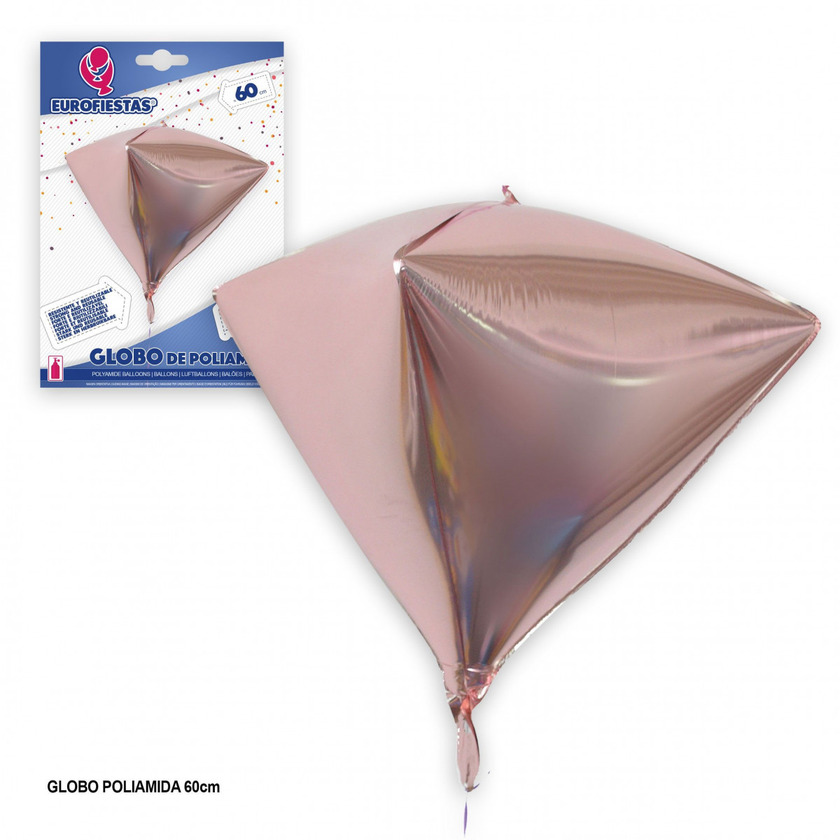 Globo 4d triangulo oro rosa